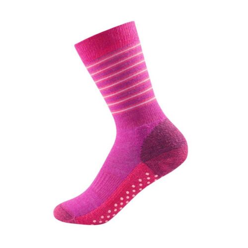Devold-Multi-medium-kid-sock-no-slip-Fuchsia-stripes-SC-507-723-A-512A-19-21-Friluftsbua-1