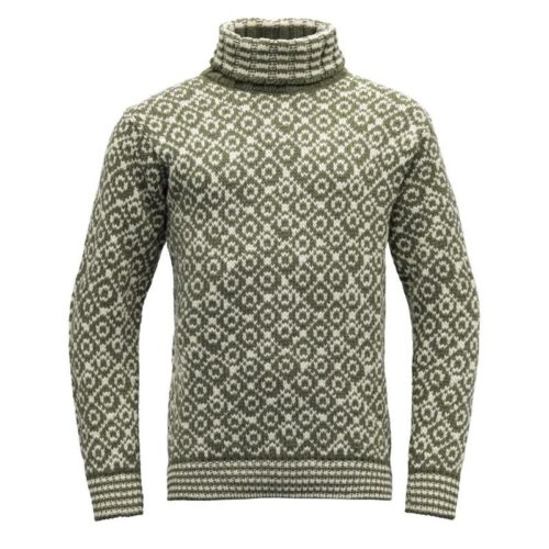 Devold Svalbard Wool High Neck Olive-Offwhite TC 396 390 A Friluftsbua 1