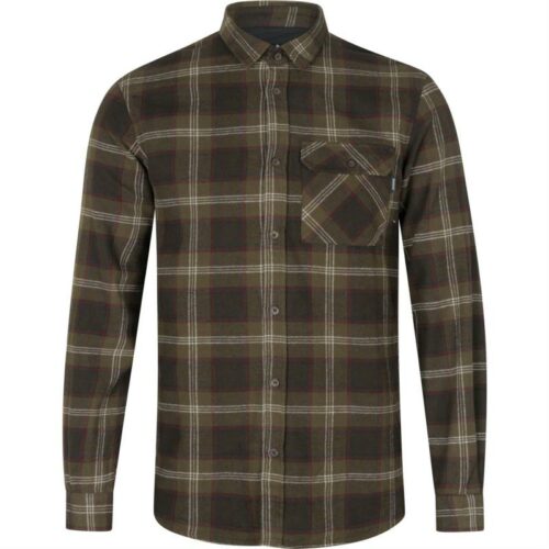 Seeland Glen Flannel skjorte Pine green check 40302800300 Friluftsbua 1